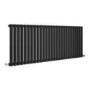 Refurbished Sorrento Midnight Black Horizontal Oval Designer Radiator 600x1593mm Single Panel 4255 BTU