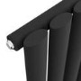 Refurbished Sorrento Midnight Black Horizontal Oval Designer Radiator 600x1593mm Single Panel 4255 BTU