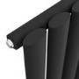 Refurbished Sorrento Midnight Black Horizontal Oval Designer Radiator 600x1593mm Single Panel 4255 BTU
