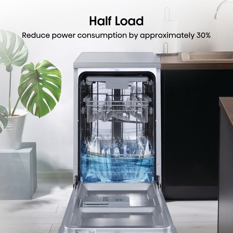 Refurbished Hisense HS523E15XUK 10 Place Freestanding Slimline Dishwasher Stainless Steel