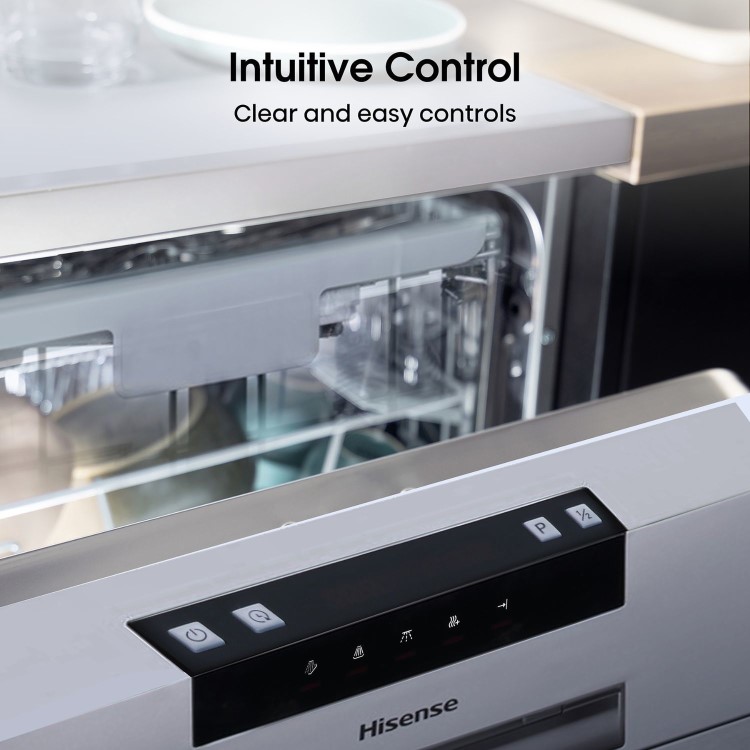 Refurbished Hisense HS523E15XUK 10 Place Freestanding Slimline Dishwasher Stainless Steel