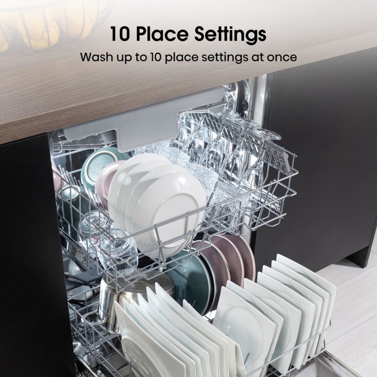 Refurbished Hisense HS523E15XUK 10 Place Freestanding Slimline Dishwasher Stainless Steel