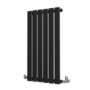 Refurbished Riace Midnight Black Horizontal Flat Designer Radiator 800x408mm Single Panel 1299 BTU