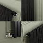 Refurbished Riace Midnight Black Horizontal Flat Designer Radiator 800x408mm Single Panel 1299 BTU