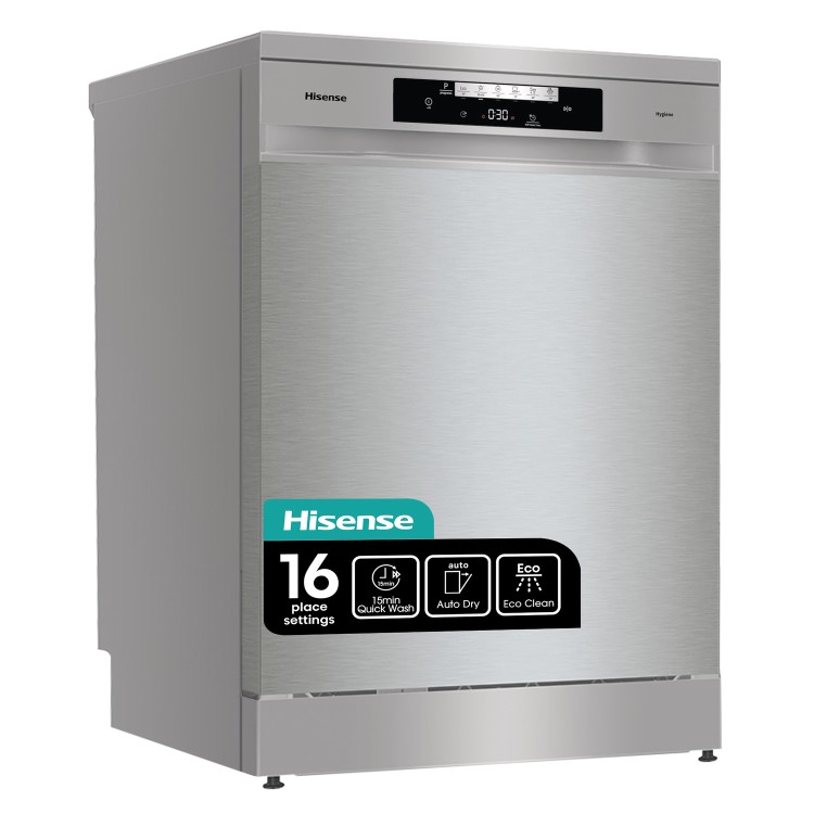 Refurbished Hisense HS643D60XUK 16 Place Freestanding Dishwasher Stainless Steel