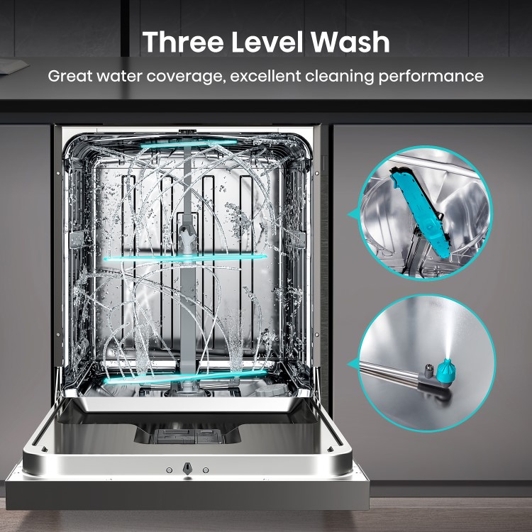 Refurbished Hisense HS643D60XUK 16 Place Freestanding Dishwasher Stainless Steel