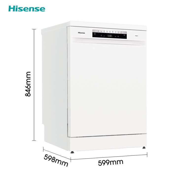 Hisense Hygiene Freestanding Dishwasher - Smart Wi-Fi, C-Rated, White