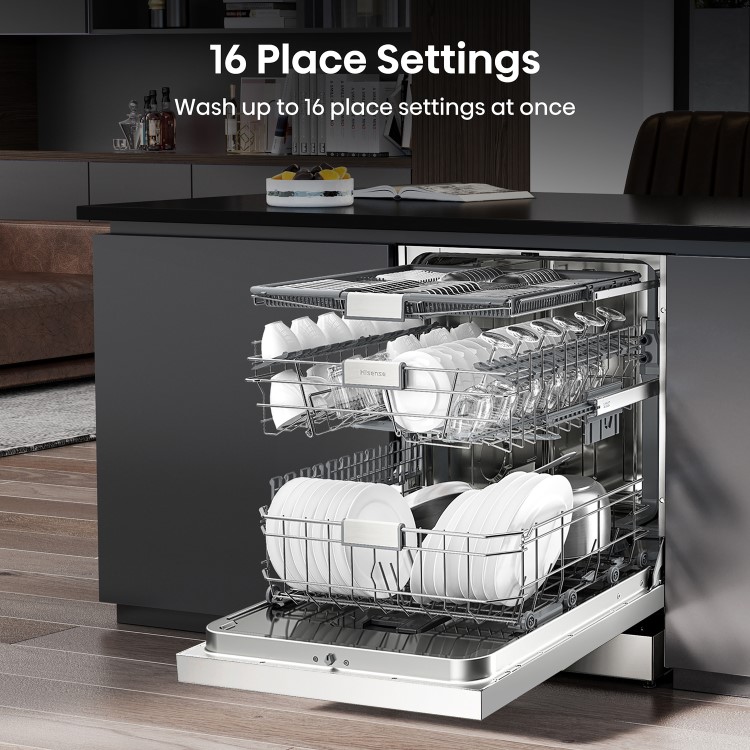 Hisense Hygiene Freestanding Dishwasher - Smart Wi-Fi, C-Rated, White