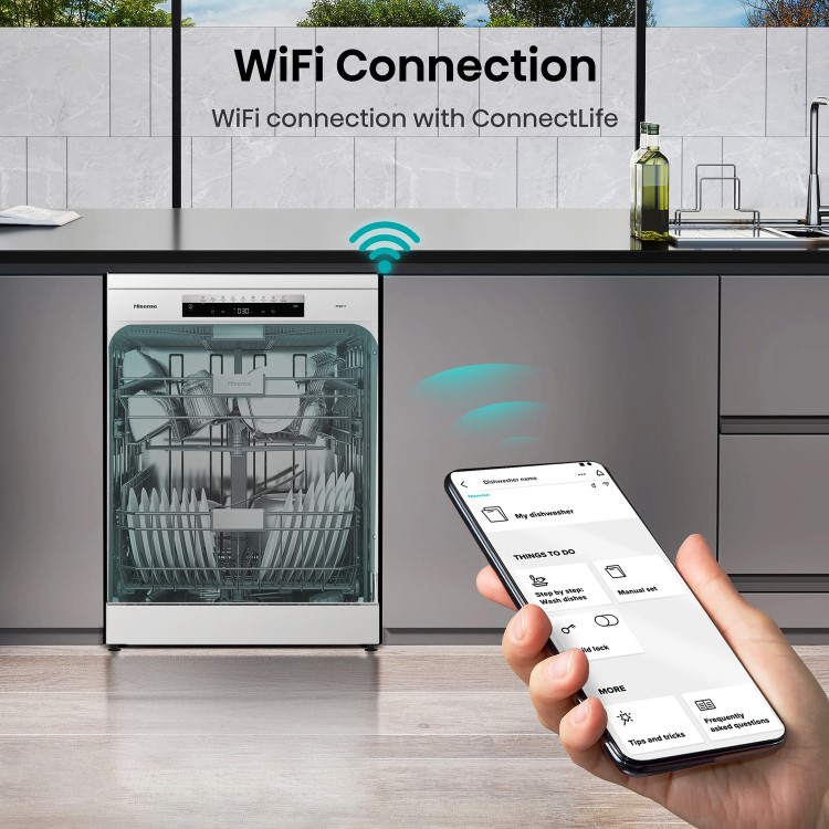 Hisense Hygiene Freestanding Dishwasher - Smart Wi-Fi, C-Rated, White