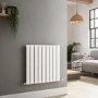 GRADE A2 - Riace White Horizontal Flat Designer Radiator 600x612mm Single Panel 1430 BTU