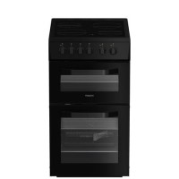 Refurbished GRADE A2 - Refurbished Hotpoint 50cm Electric Cooker - Black