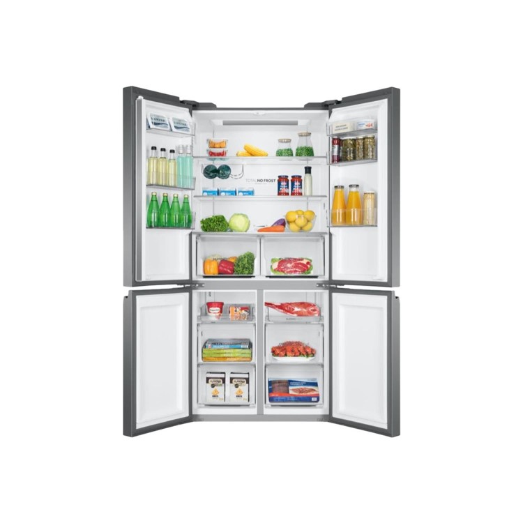 Refurbished Haier HTF-540DGG7 Freestanding 4874 Litre 70/30 Frost Free American Fridge Freezer Stainless steel