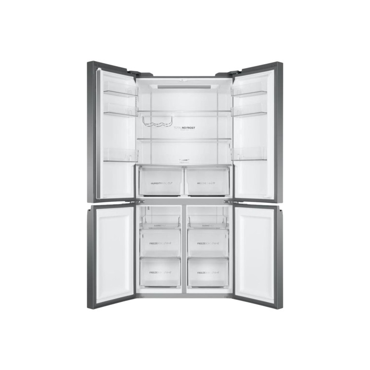 Refurbished Haier HTF-540DGG7 Freestanding 4874 Litre 70/30 Frost Free American Fridge Freezer Stainless steel