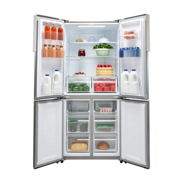 Refurbished Haier HTF-556DP6 Freestanding 456 Litre American Fridge Freezer Silver