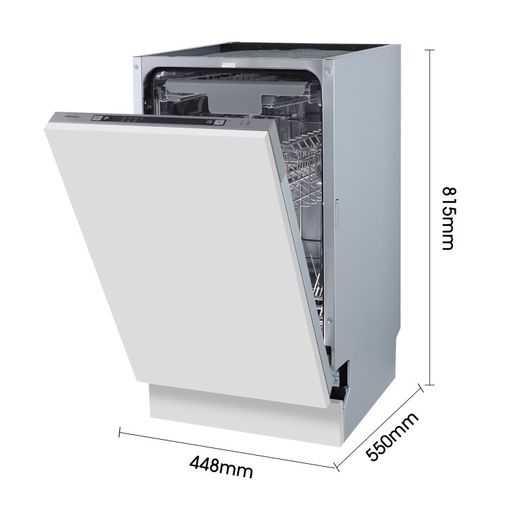 Refurbished Hisense HV523E15UK 10 Place Fully Integrated Slimline Dishwasher Silver