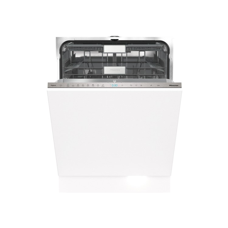 Hisense Hygiene Integrated Dishwasher - Smart Wi-Fi, C-Rated, Silver control panel
