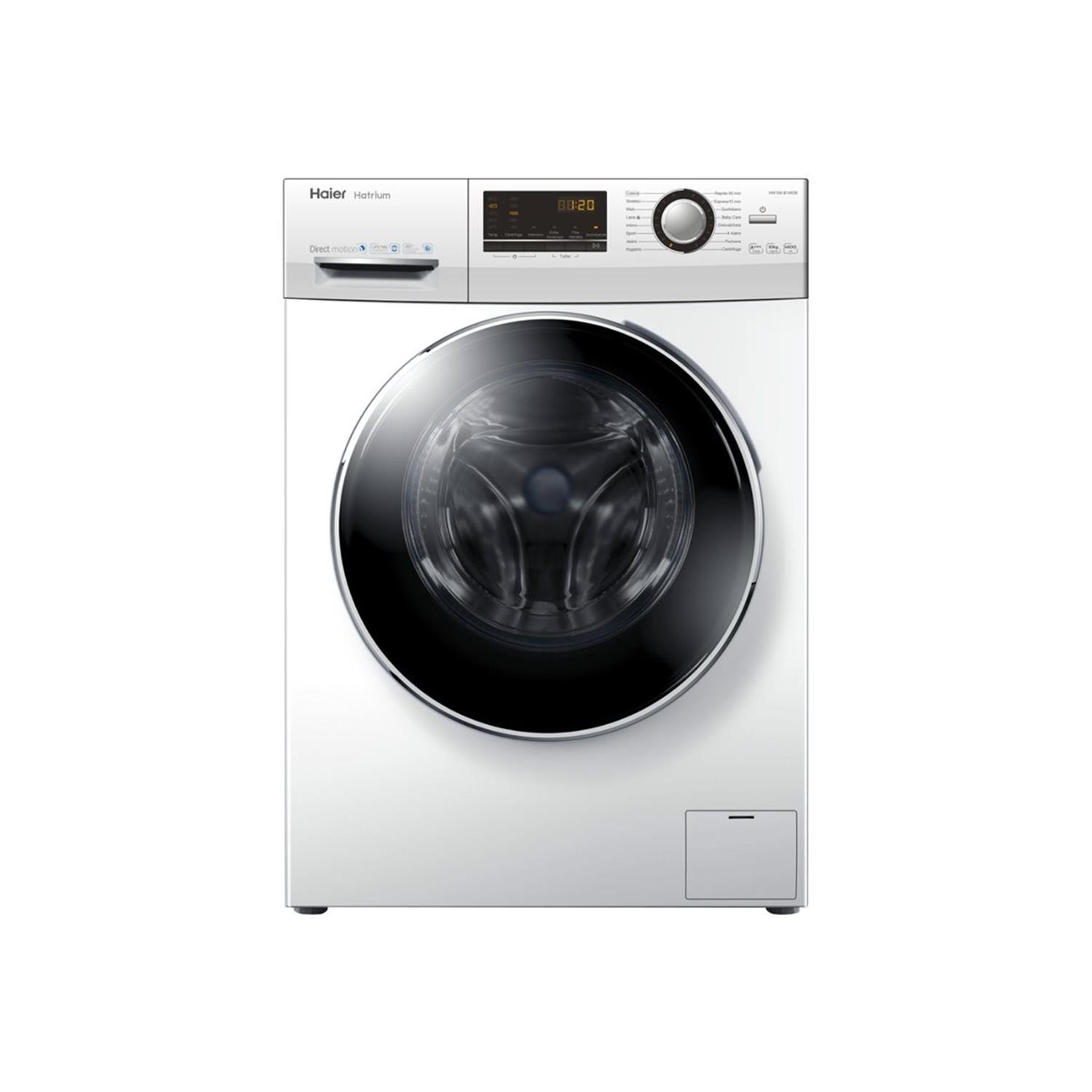 Refurbished Haier Hatrium HW100-B14636 Freestanding 10KG 1400 Spin Washing Machine White