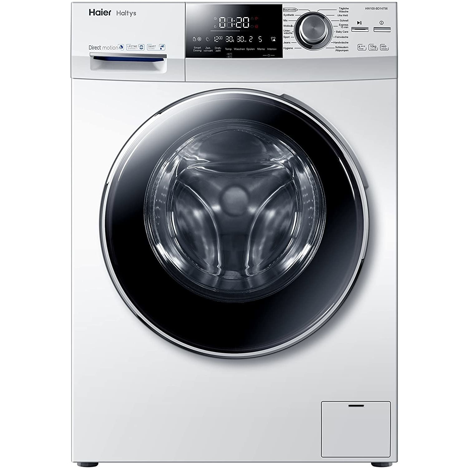 Refurbished Haier HW80-BD14756 Freestanding 8KG 1400 Spin Washing Machine White