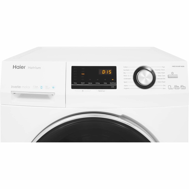 Haier HWD100-BP14636 10 Wash 6kg Dry 1400rpm Freestanding Washer Dryer - White