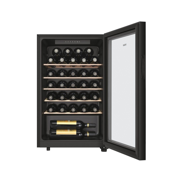 Haier 33 Bottle Freestanding Single Zone Wine Cooler - Black