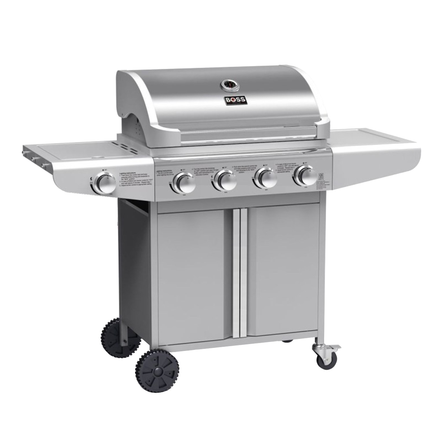 Boss Grill Kentucky Premium 4 Burner Gas BBQ in Silver