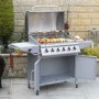 Refurbished Boss Grill Georgia Classic - 6 Burner Gas BBQ Grill with Side Burner - Silver