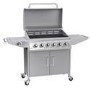 Refurbished Boss Grill Georgia Classic - 6 Burner Gas BBQ Grill with Side Burner - Silver
