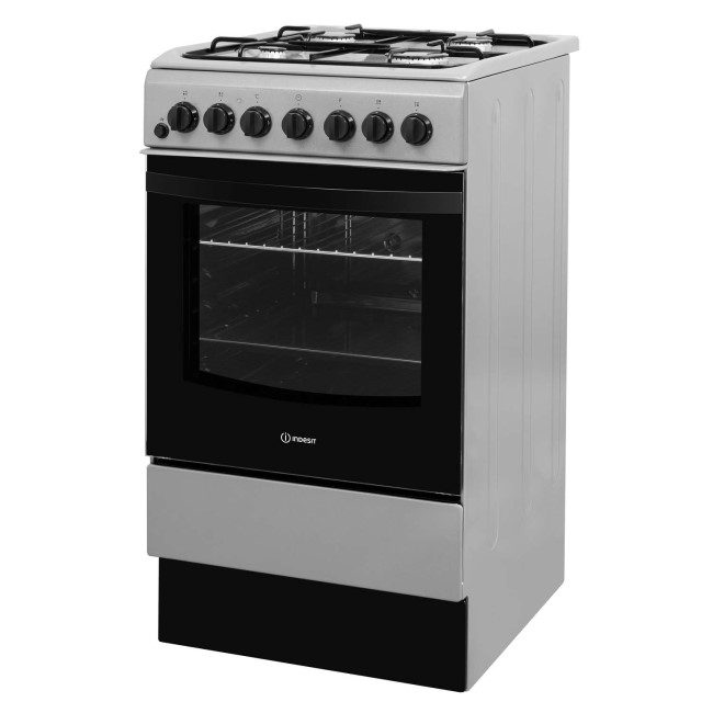 GRADE A3 - Indesit IS5G4PHSS 50cm Single Oven Dual Fuel Cooker - Stainless Steel
