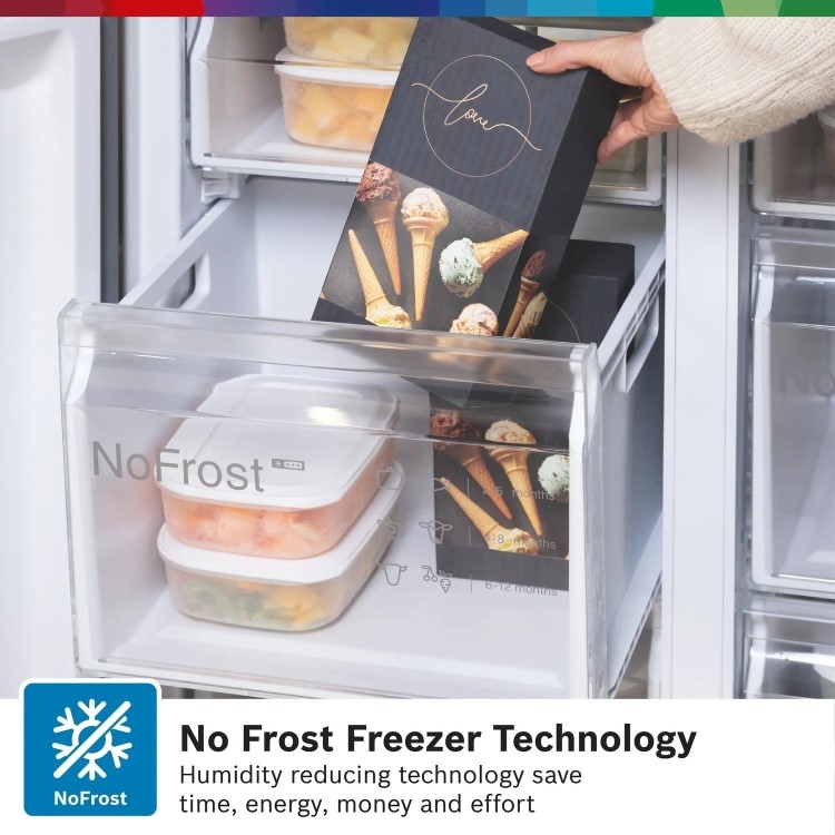 Refurbished Bosch Series 4 KFN96VPEAG 605 Litre Frost Free American Fridge Freezer Stainless Steel