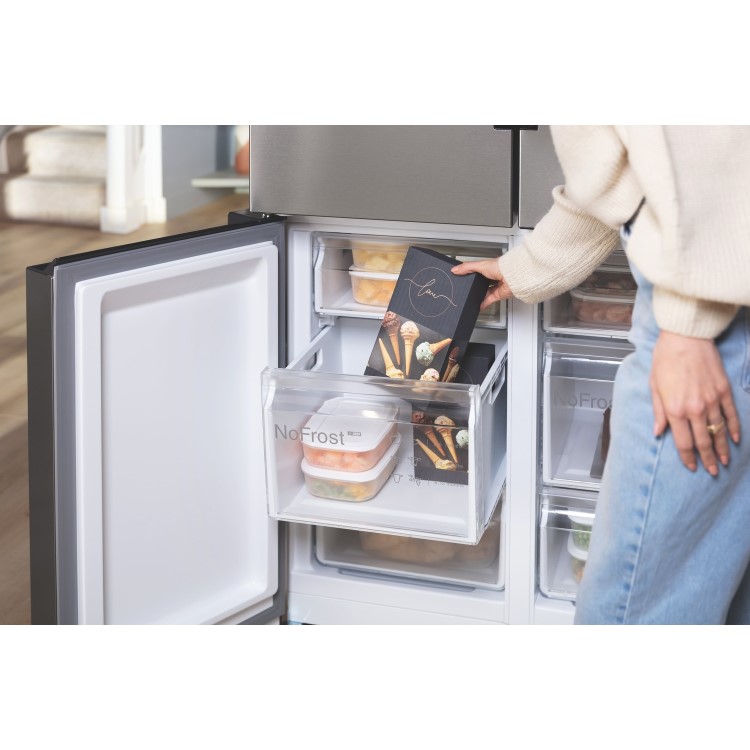 Refurbished Bosch Series 4 KFN96VPEAG 605 Litre Frost Free American Fridge Freezer Stainless Steel