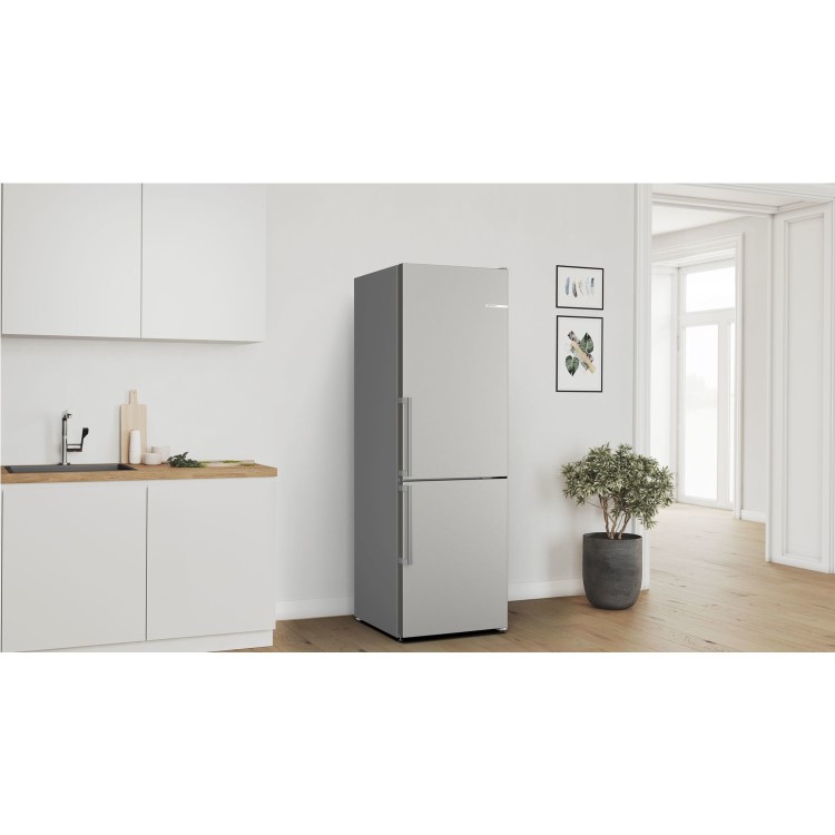 Bosch Series 4 221 Litre 60/40 Freestanding Fridge Freezer With VitaFresh XXL - Stainless Steel