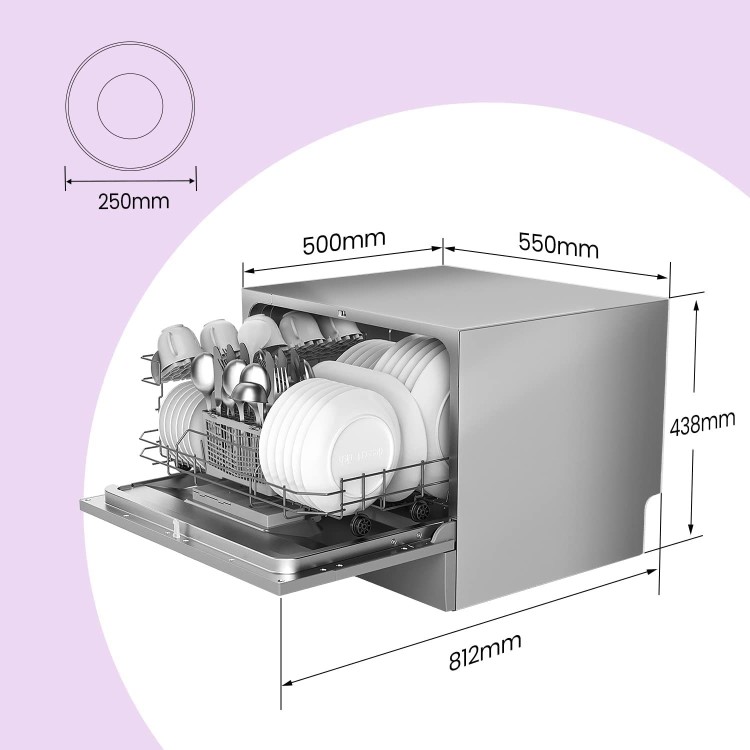 Refurbished Comfee TD602E-S 6 Place Freestanding Dishwasher