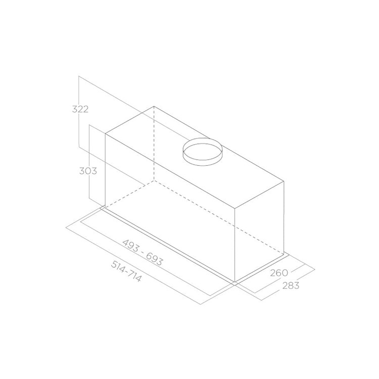 Refurbished Elica Lane LANE-80-SS 72cm Canopy Cooker Hood