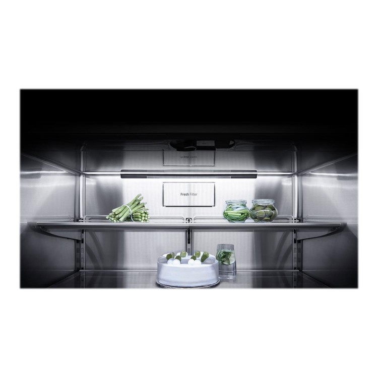 Refurbished LG LSR100 Freestanding 643 Litre 60/40 Frost Free American Fridge Freezer Stainless Steel