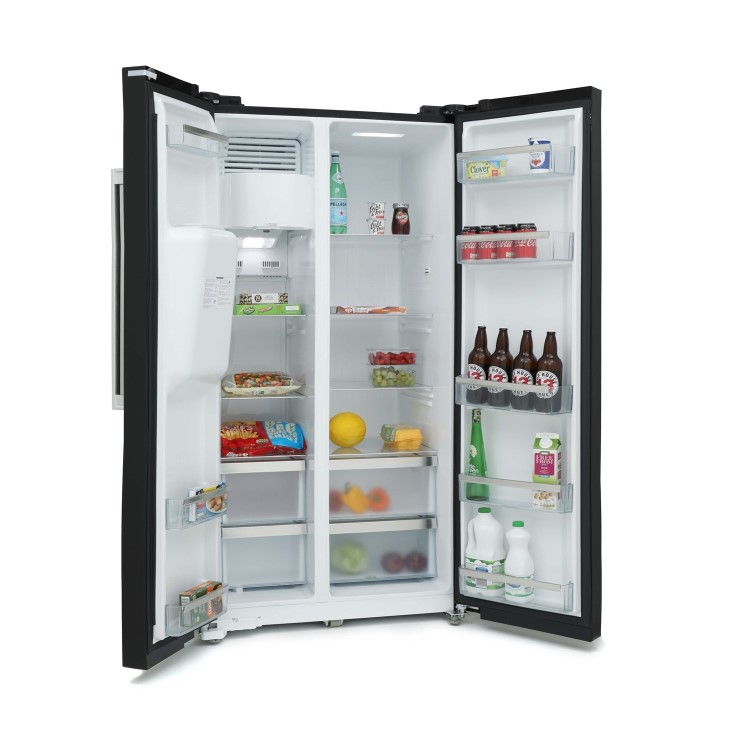 Montpellier 489 Litre American Style Fridge Freezer - Black
