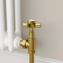 A2/MAN-AG-1BB Refurbished Maesta Brushed Brass Traditional Manual Angled Radiator Valves (pair)