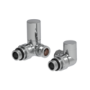 Refurbished Elego Chrome Modern Manual Corner Radiator Valves With Lockshield
