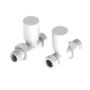 Refurbished Elego White Modern Manual Straight Radiator Valves (pair)