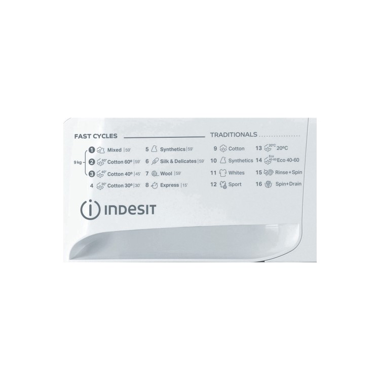 Indesit MTWC91283WUK My Time 9kg 1200rpm Freestanding Washing Machine With Quiet Inverter Motor - White
