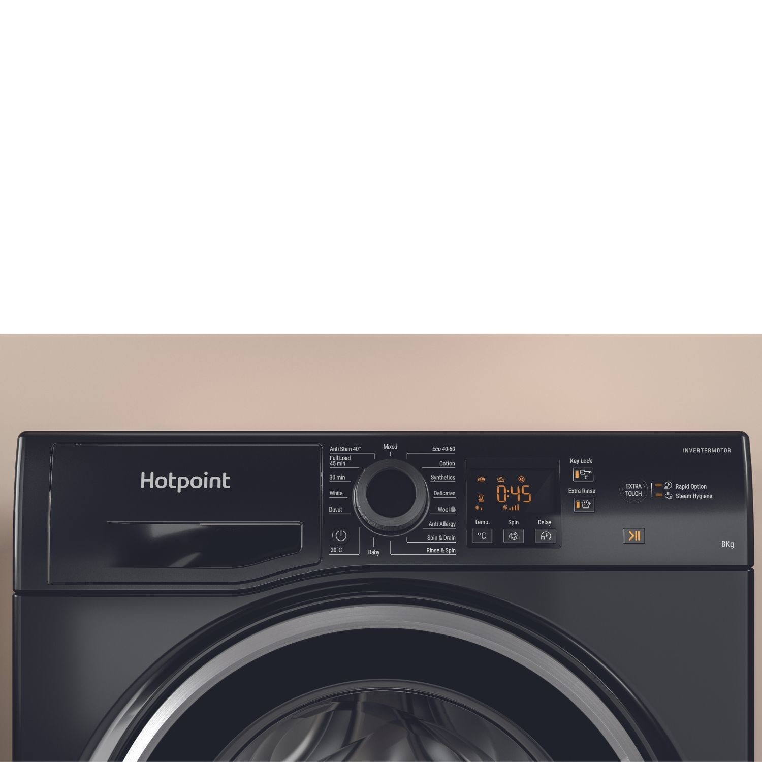 Hotpoint AntiStain 8kg 1400rpm Washing Machine Black NSWM846BSUK hotpoint-antistain-8kg-1400rpm-washing-machine-black-nswm846bsuk