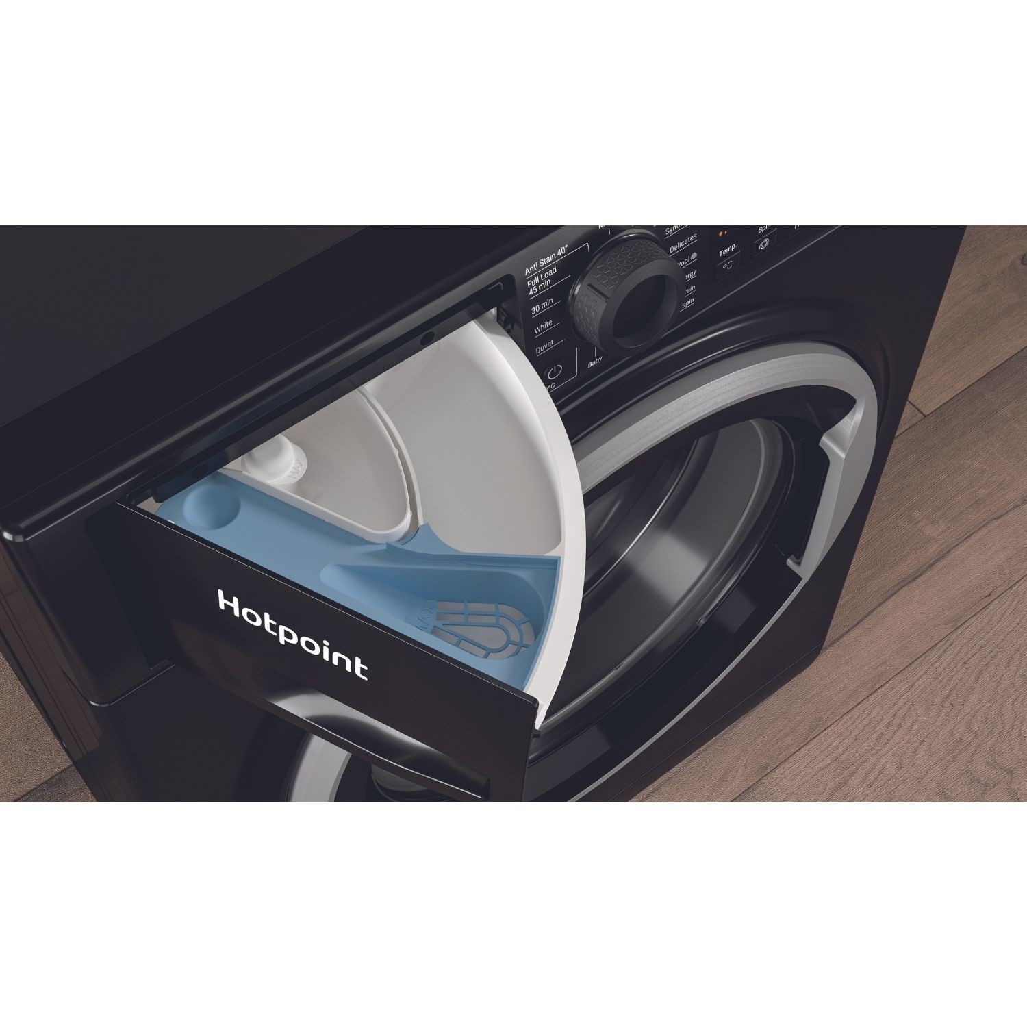 Hotpoint AntiStain 8kg 1400rpm Washing Machine Black NSWM846BSUK hotpoint-antistain-8kg-1400rpm-washing-machine-black-nswm846bsuk