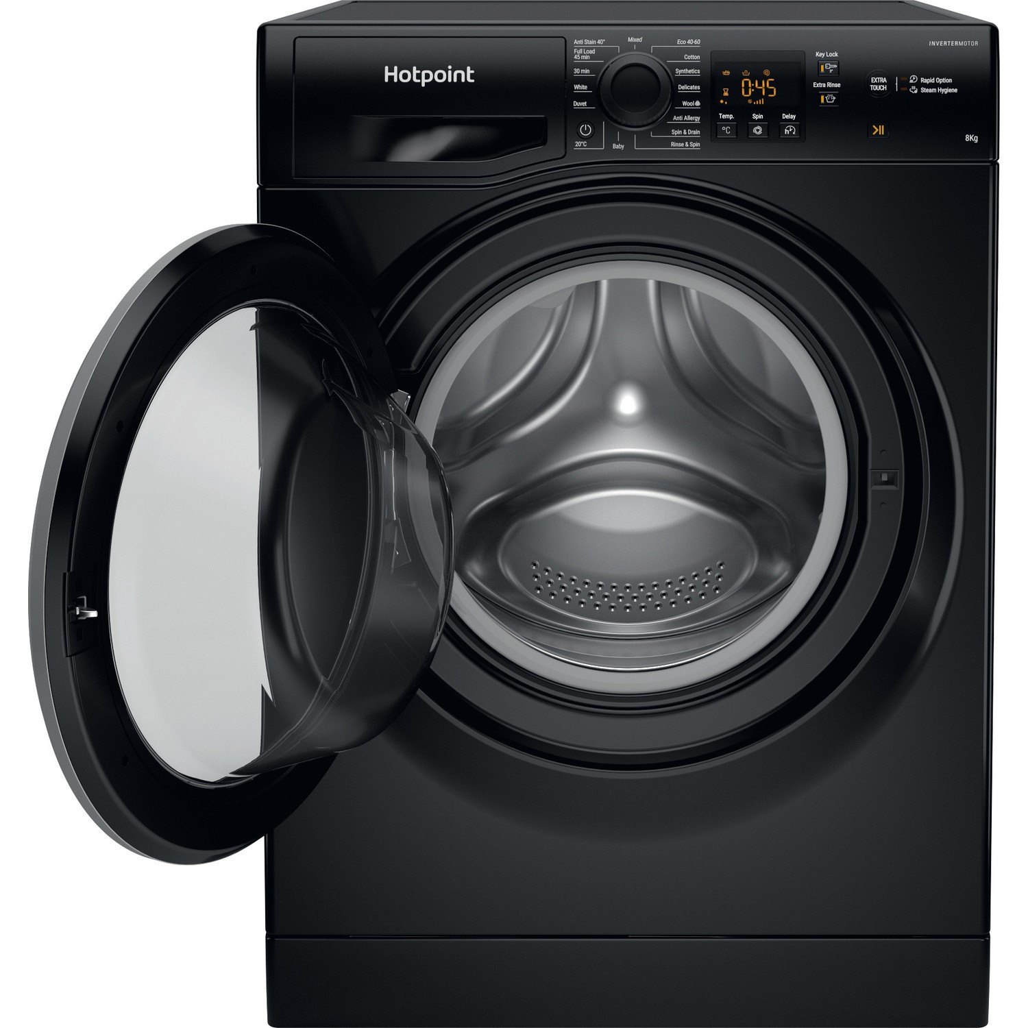 Hotpoint AntiStain 8kg 1600rpm Washing Machine Black NSWM864CBSUKN