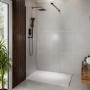 ALMOST PERFECT - 1000x800mm Rectangular White Slate-Effect Shower Tray 27mm - Stone Resin - Sileti