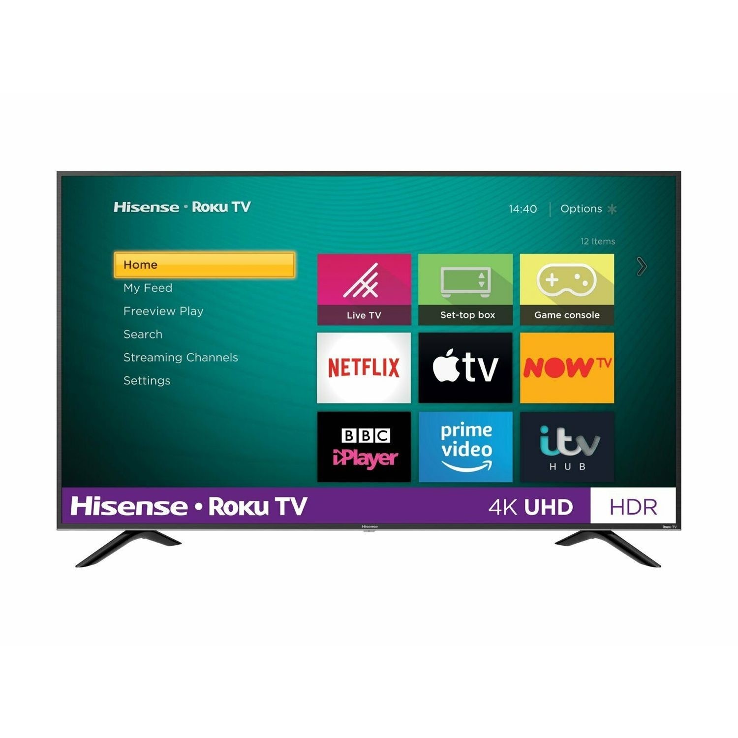 Refurbished Hisense Roku 43 4K Ultra HD with HDR LED Freeview Play Smart TV without Stand