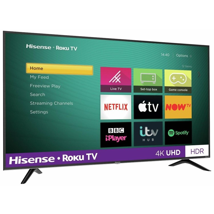 Refurbished Hisense Roku 43" 4K Ultra HD with HDR LED Freeview Play Smart TV without Stand