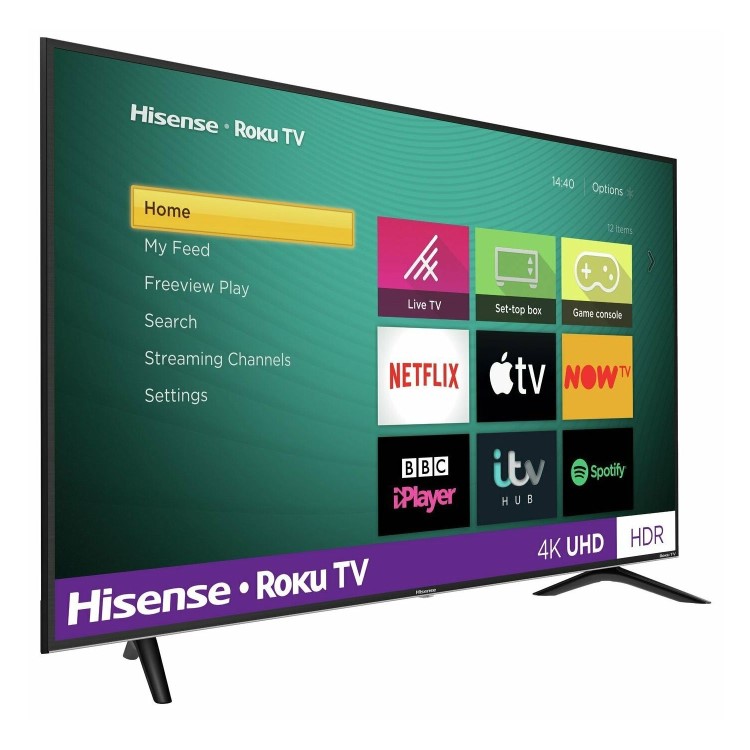Refurbished Hisense Roku 43" 4K Ultra HD with HDR LED Freeview Play Smart TV without Stand