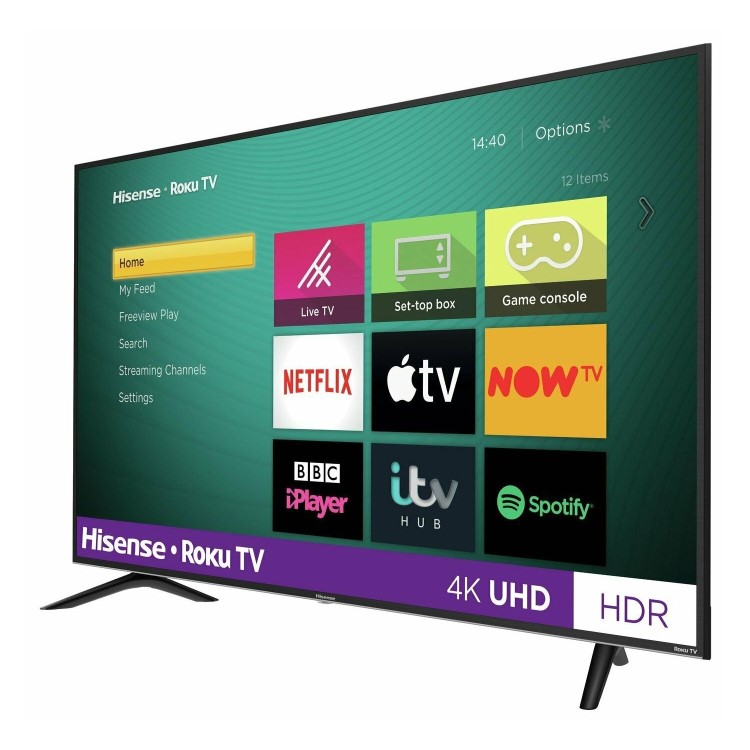 Refurbished Hisense Roku 43" 4K Ultra HD with HDR LED Freeview Play Smart TV without Stand