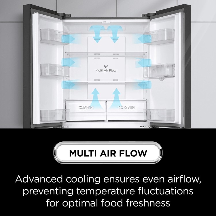 Refurbished TCL RC518CXD0UK 518 Litre Frost Free American Fridge Freezer Stainless Steel