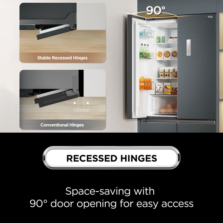 Refurbished TCL RC518CXD0UK 518 Litre Frost Free American Fridge Freezer Stainless Steel