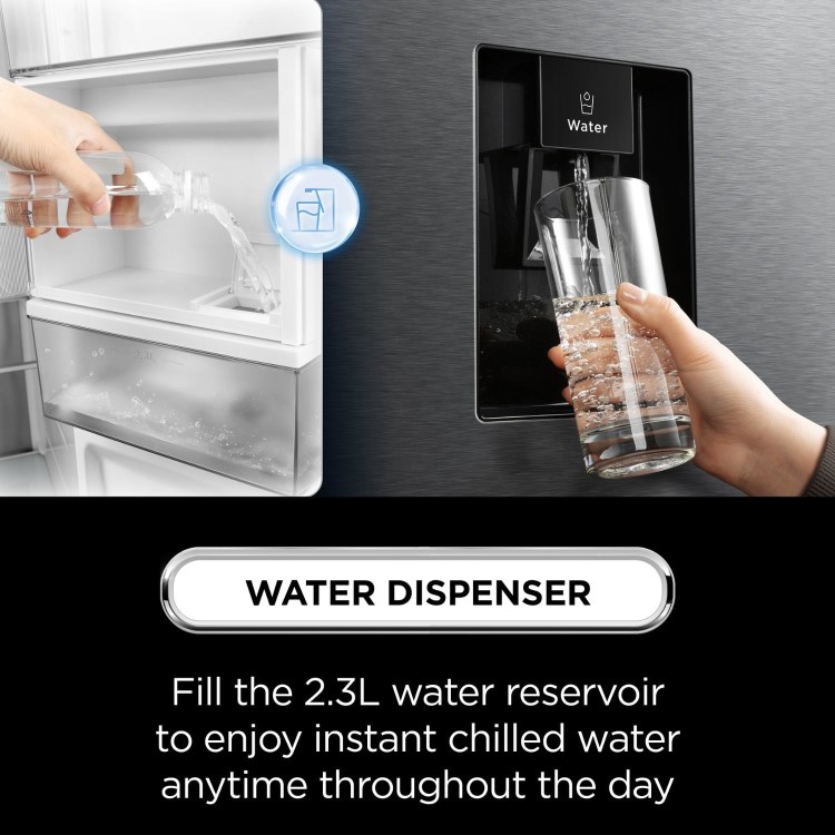 Refurbished TCL RC518CXD0UK 518 Litre Frost Free American Fridge Freezer Stainless Steel